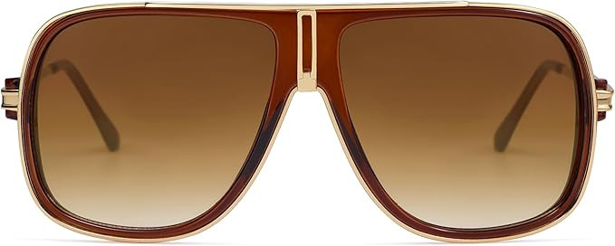 Retro Aviator Sunglasses for Women Men Oversized 70s 90s Square Womens Mens Sunnies AP3683 | Amazon (US)