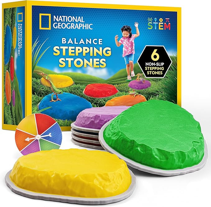NATIONAL GEOGRAPHIC Stepping Stones for Kids – Durable Non-Slip Stones Encourage Toddler Balanc... | Amazon (US)