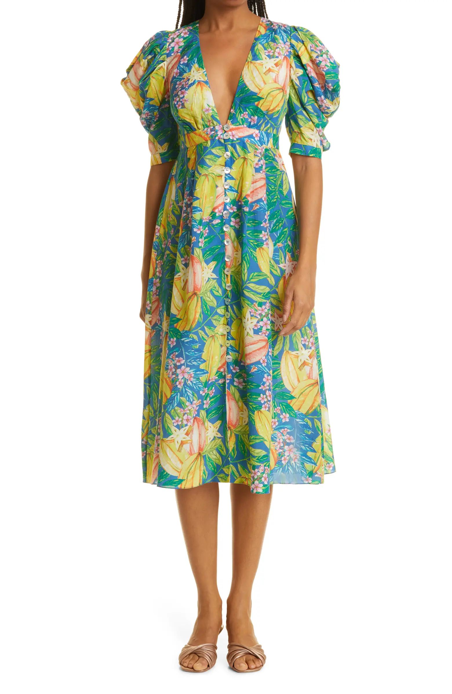 Star Fruits Print Cotton Blend Dress | Nordstrom