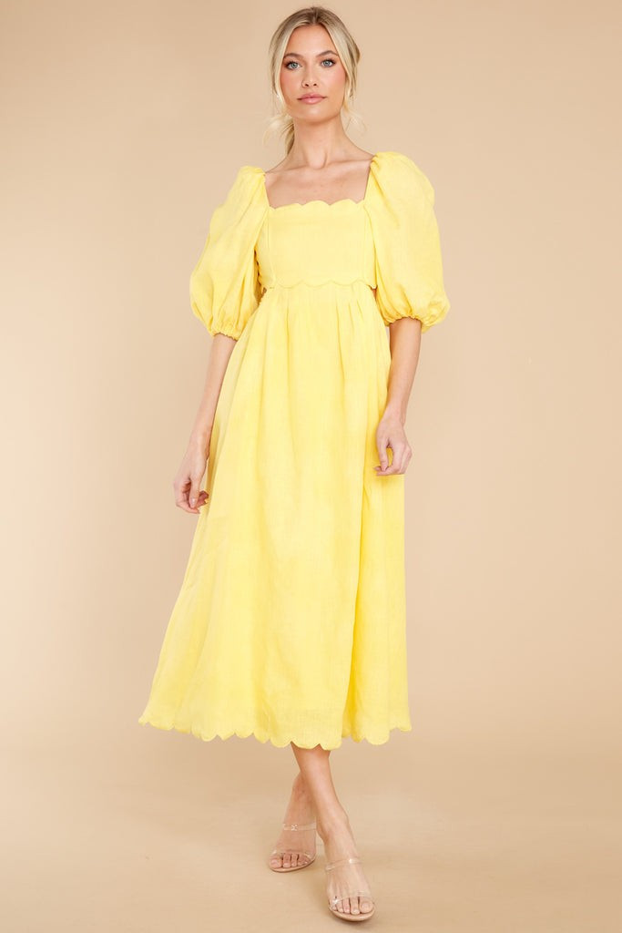 Endless Romance Yellow Midi Dress | Red Dress 