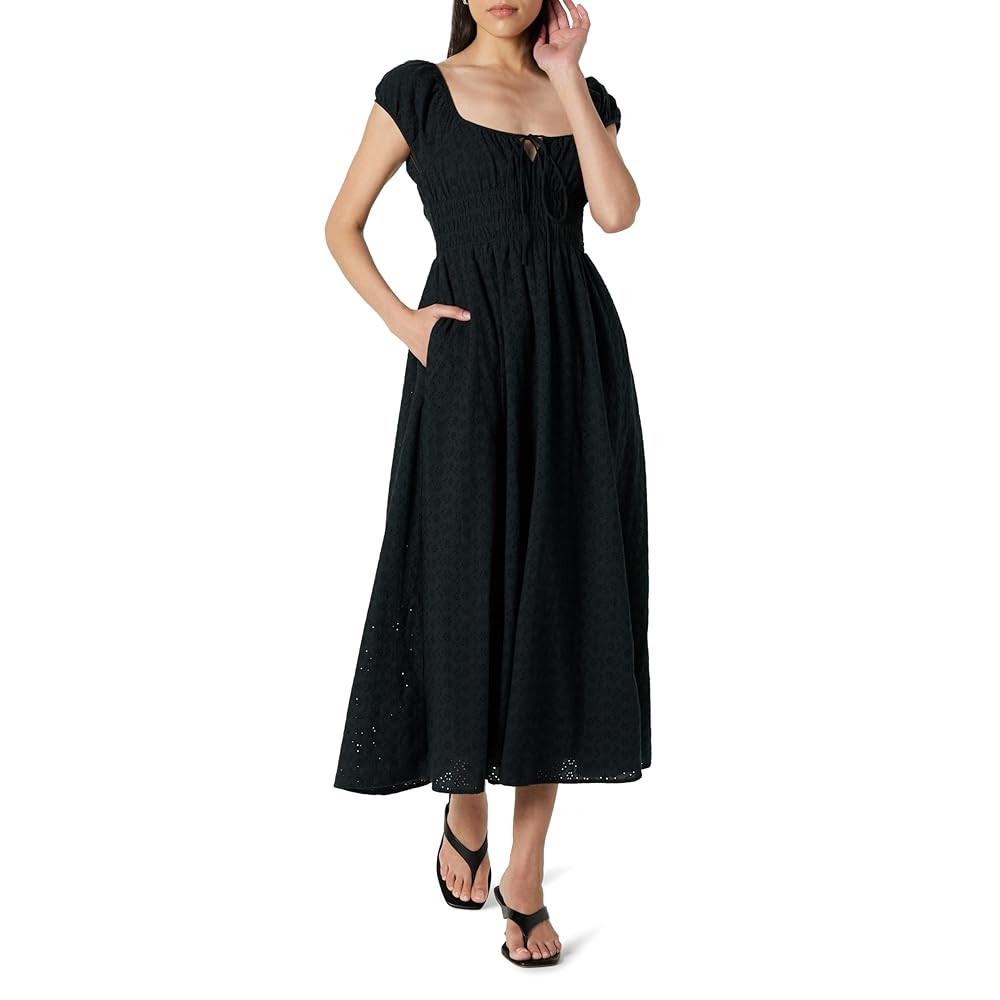 The Drop Women's Melody Cap Sleeve Tie Front Cotton Dress | Amazon (US)