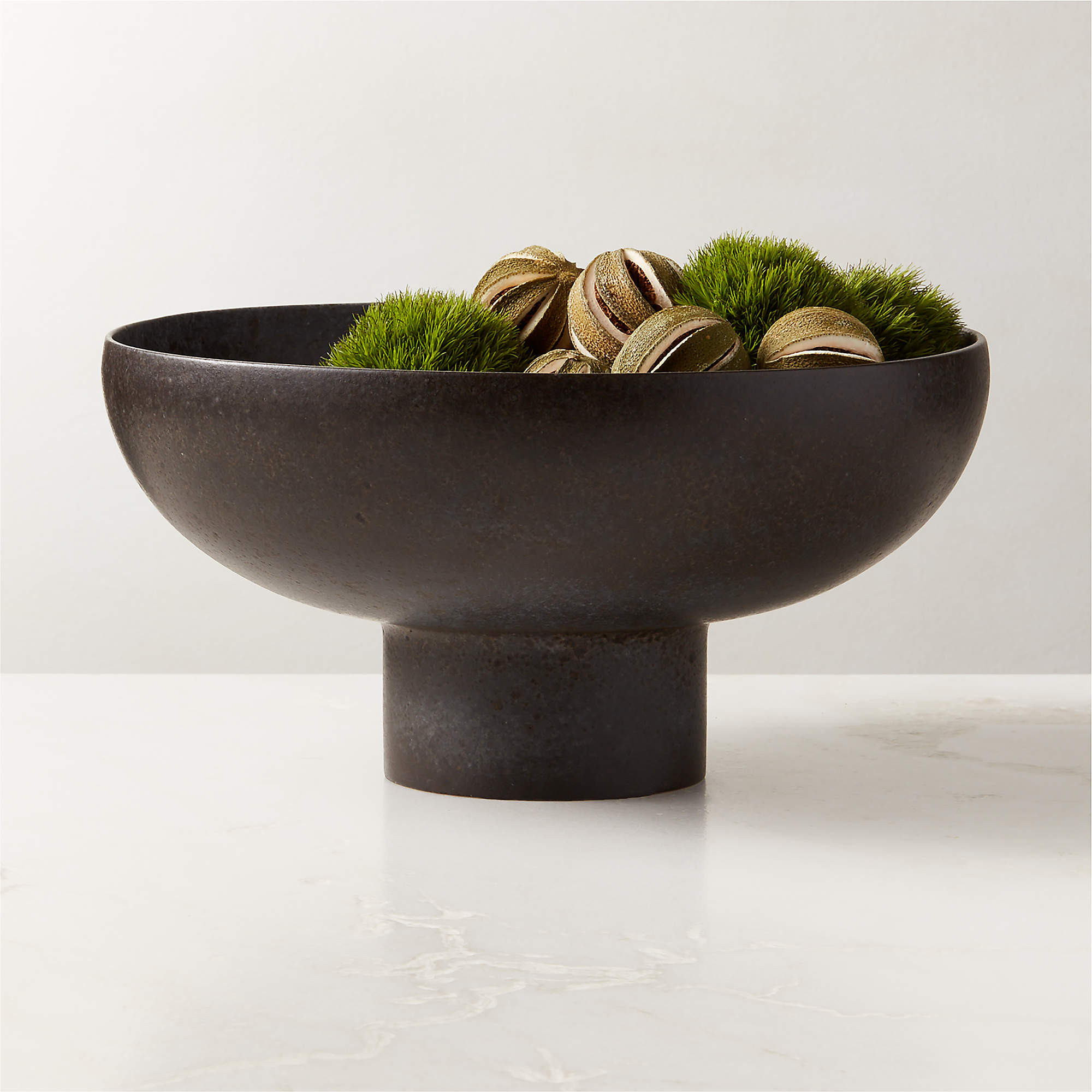 Black Ceramic Pedestal Bowl + Reviews | CB2 | CB2
