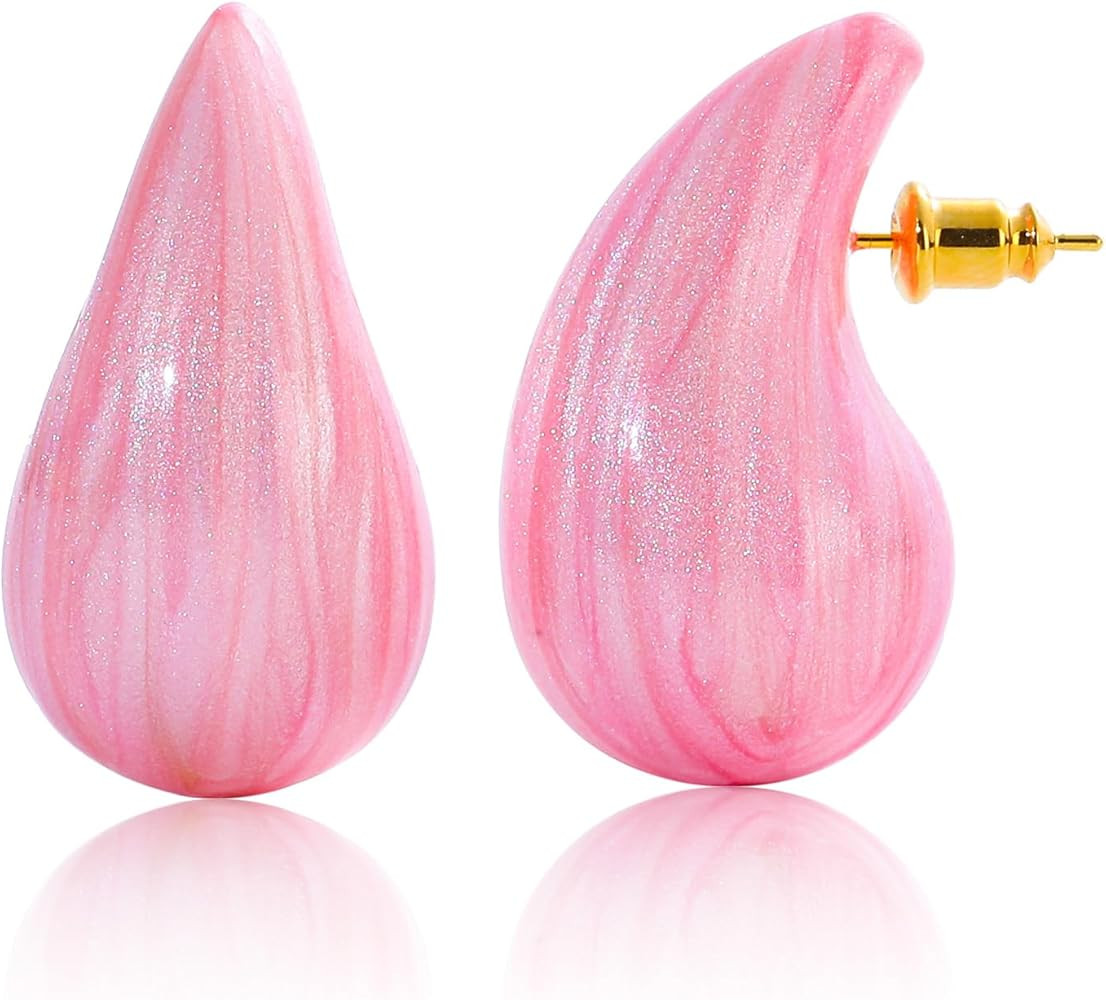 Big Hoop Earrings for Women Trendy, Teardrop Dangle Earrings Jewelry, Hypoallergenic 22K Gold Pla... | Amazon (US)