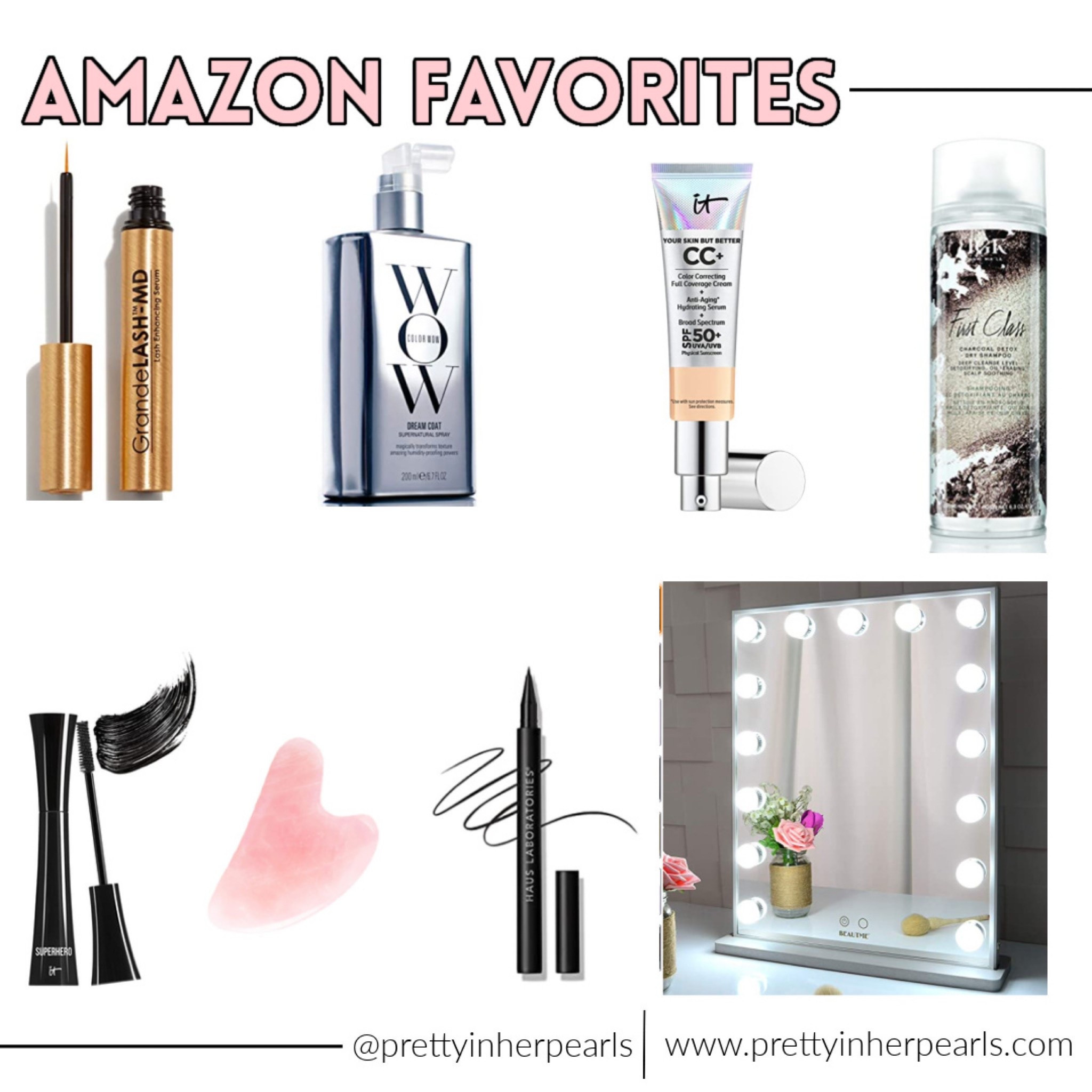 Amazing beauty favorites. 
It cosmetics cc cream. 
It cosmetics liquid liner. 
Rusk charcoal dry shampoo
Color wow dream coat. 
Gua for keeping everything up. 
Beauty favorites on Amazon. 🩷🩷

#LTKOver40 #LTKBeauty #LTKgrwm