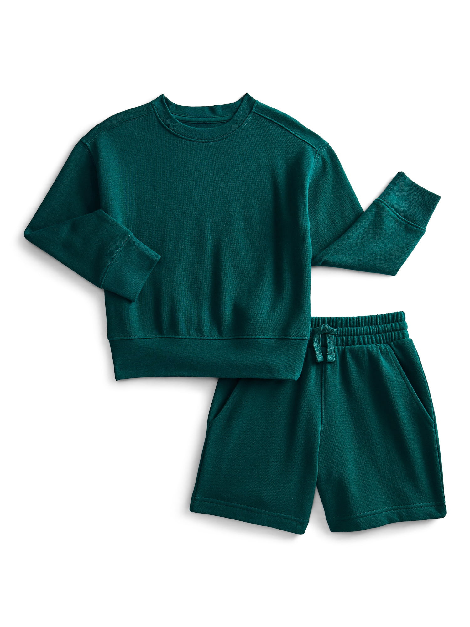 Athletic Works Boys Fleece Sweatshirt and Shorts Set, 2-Piece, Sizes 4-16 | Walmart (US)