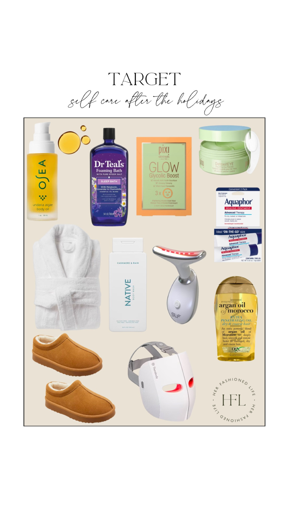 Target self care after the holiday season 

Skincare, beauty, robe, red light therapy mask, slippers, uggs, face mask, bath, hair oil 

#LTKStyleTip #LTKFindsUnder50 #LTKBeauty