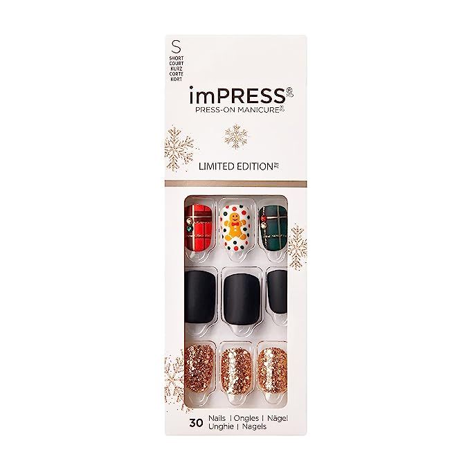 KISS imPRESS Limited Edition Holiday Press-On Manicure with PureFit Technology, Short Square Pres... | Amazon (US)