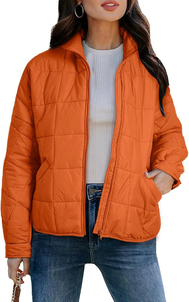 EVALESS Womens Quilted Puffer Jackets Lightweight Long Sleeve Zip Up Winter Coats Fashion 2024 Fa... | Amazon (US)