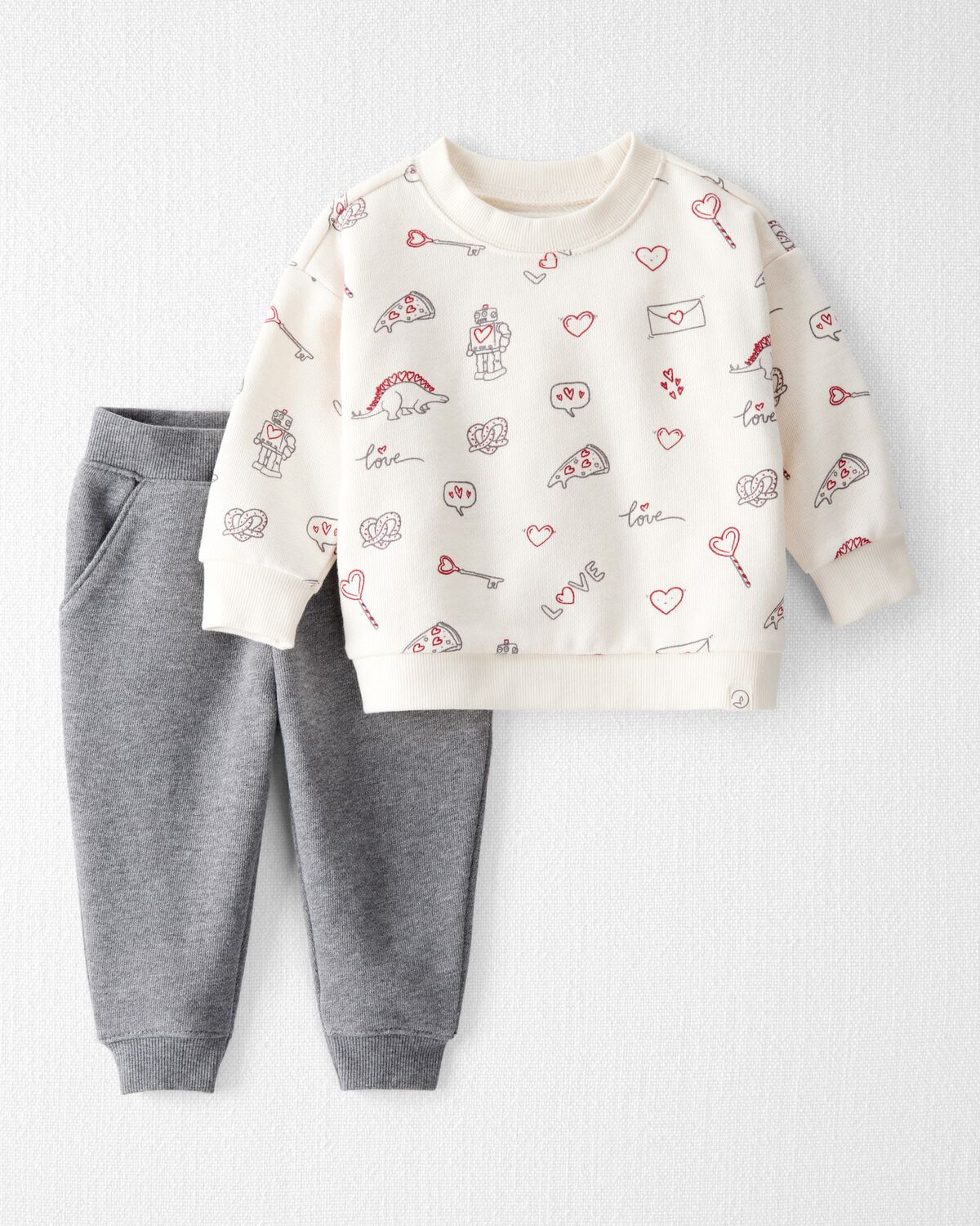 Baby 2-Piece Organic Cotton Set in Little Loves Print | Carter's Inc