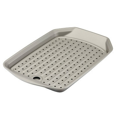 Rachael Ray 2pc Nonstick Crisp and Slide Sheet Pan Set in Gray