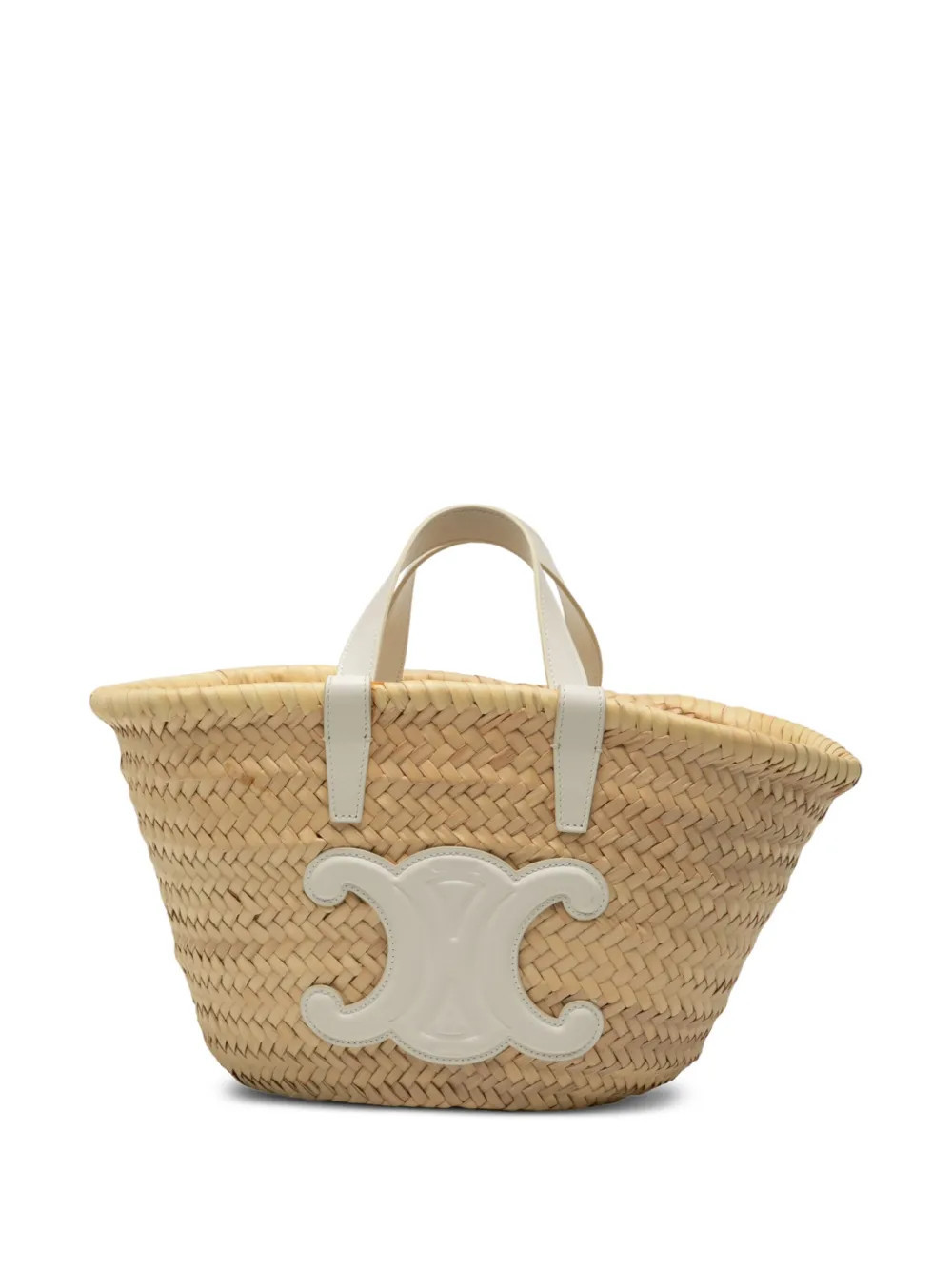 Celine Pre-Owned 2022 Small Raffia Cuir Triomphe Classic Panier Tote satchel - Brown | Farfetch Global