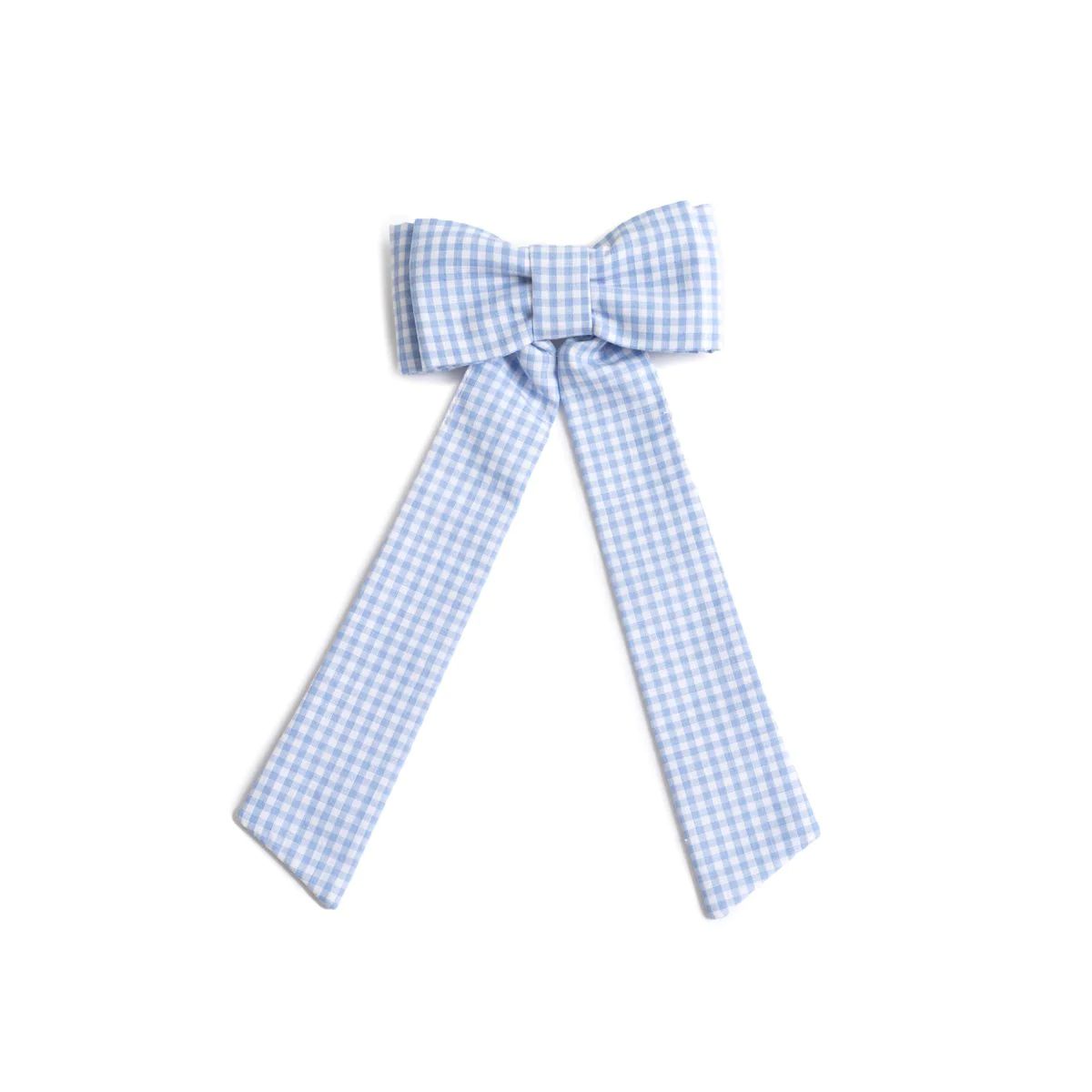 Elle Bow - Blue Gingham | Bows & Blue