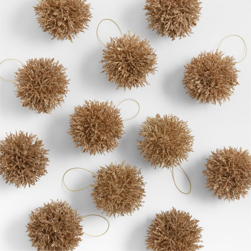 Gold Coral Cluster Christmas Tree Ornaments, Set of 12 + Reviews | Crate & Barrel | Crate & Barrel