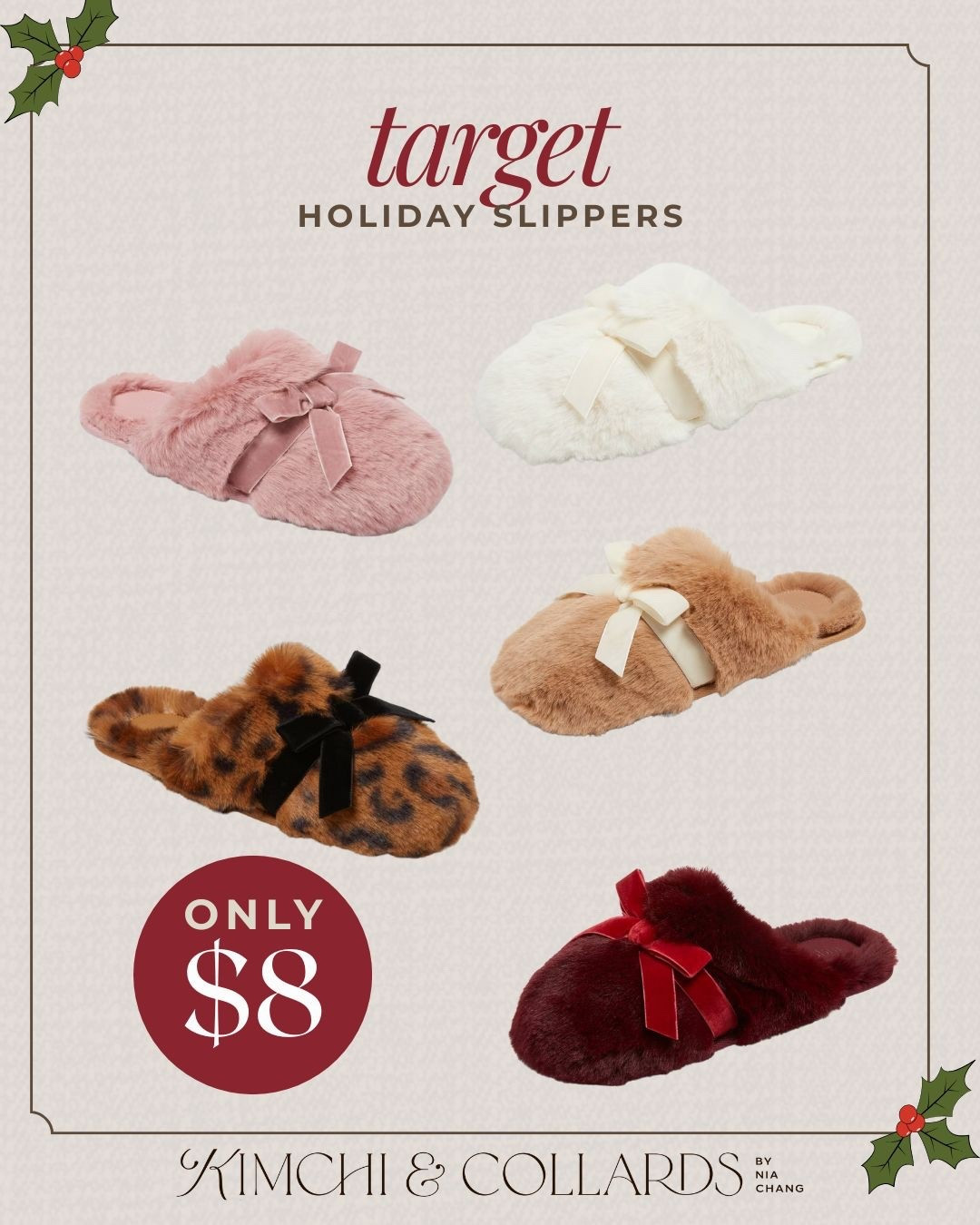 Target holiday slippers on sale! Get 20% off these bow slippers making them only $8 . 

#LTKSeasonal #LTKHoliday #LTKGiftGuide
