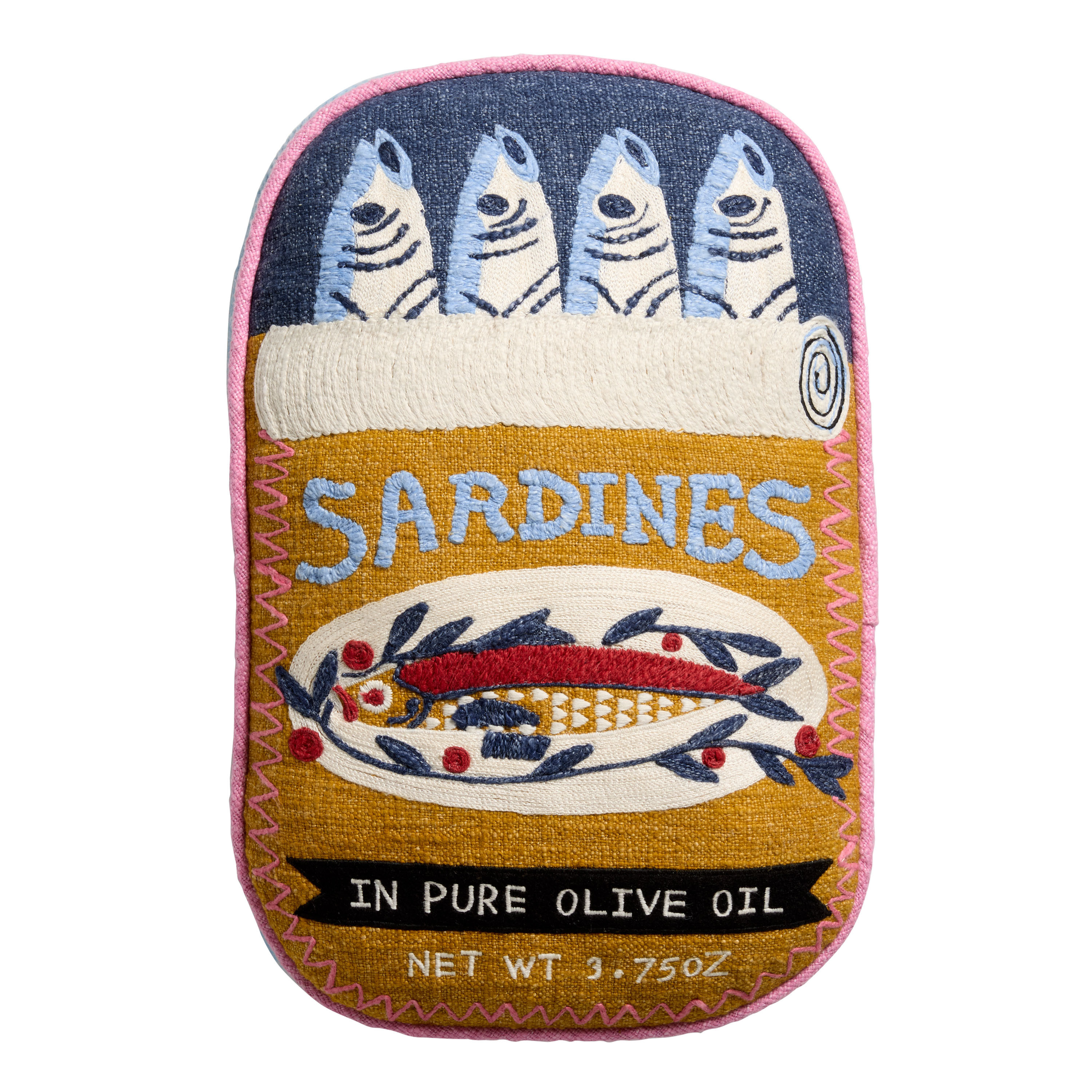 Multicolor Tinned Fish Shaped Throw Pillow | World Market