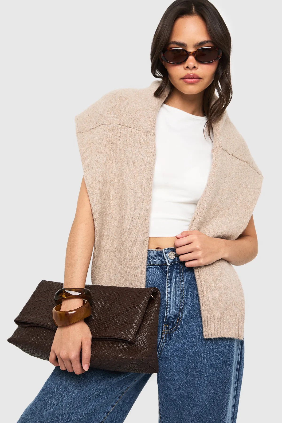 Textured Fold Over Clutch Bag | Boohoo.com (UK & IE)