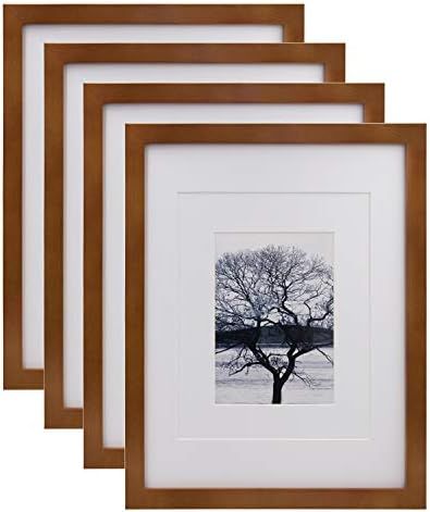 Egofine 11x14 Picture Frames 4 Pack Display Pictures 5x7/8x10 with Mat or 11x14 Without Mat Made ... | Amazon (US)