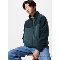 Uniqlo - Fleece Full-zip Jacket (colour Block) - Blue - XS | UNIQLO (UK)