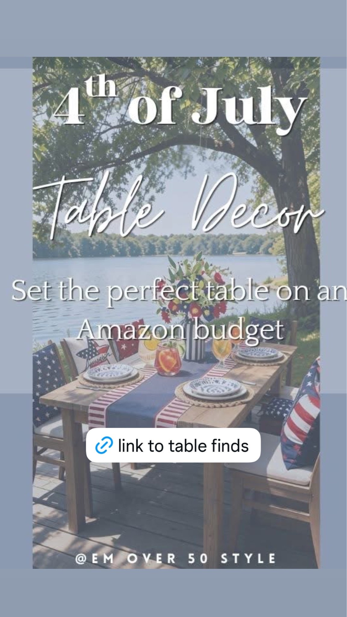 4th of July table decor

Your 4th of July table doesn't have to be boring paper plates and plastic cups!

I've been pulling together the EXACT pieces to recreate this look and they're all on Amazon (with Prime shipping — because let's be real, July 4th sneaks up on us every year 

).
Whether you're hosting 5 people or 50, a festive table sets the whole vibe for the

#LTKSaleAlert #LTKSeasonal #LTKdayinmylife
