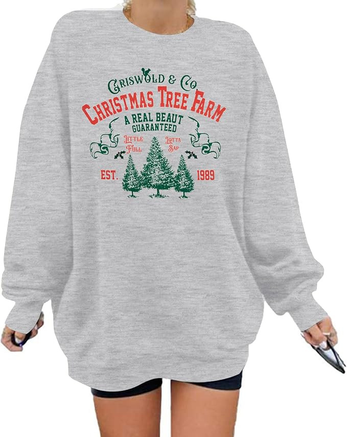 Christmas Sweatshirt Women Oversized Merry and Bright Sequin Shirt Xmas Gift Sweaters Christmas V... | Amazon (US)