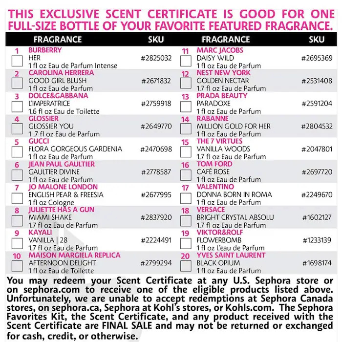 Holiday Perfume Sampler Set w/ Redeemable Voucher | Sephora (US)