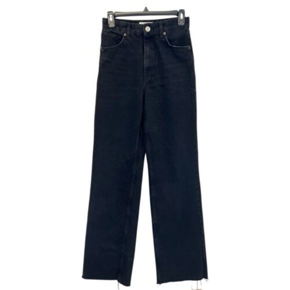 Zara High Waist Black Flare Denim Jeans US2 EU34 | Poshmark