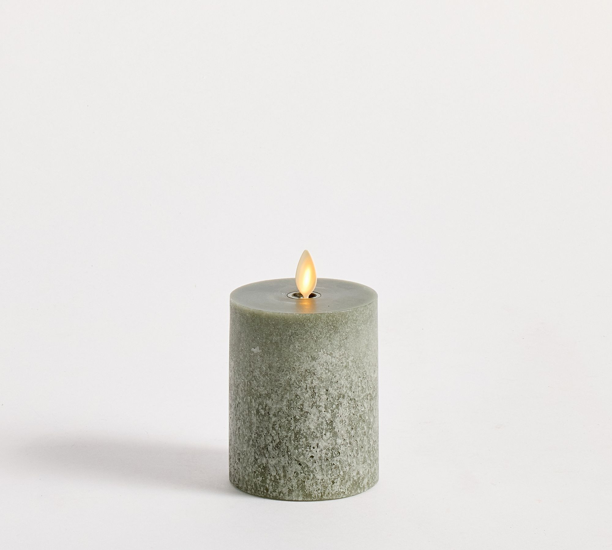 Premium Flickering Flameless Wax Pillar Candle - Salt Washed | Pottery Barn (US)