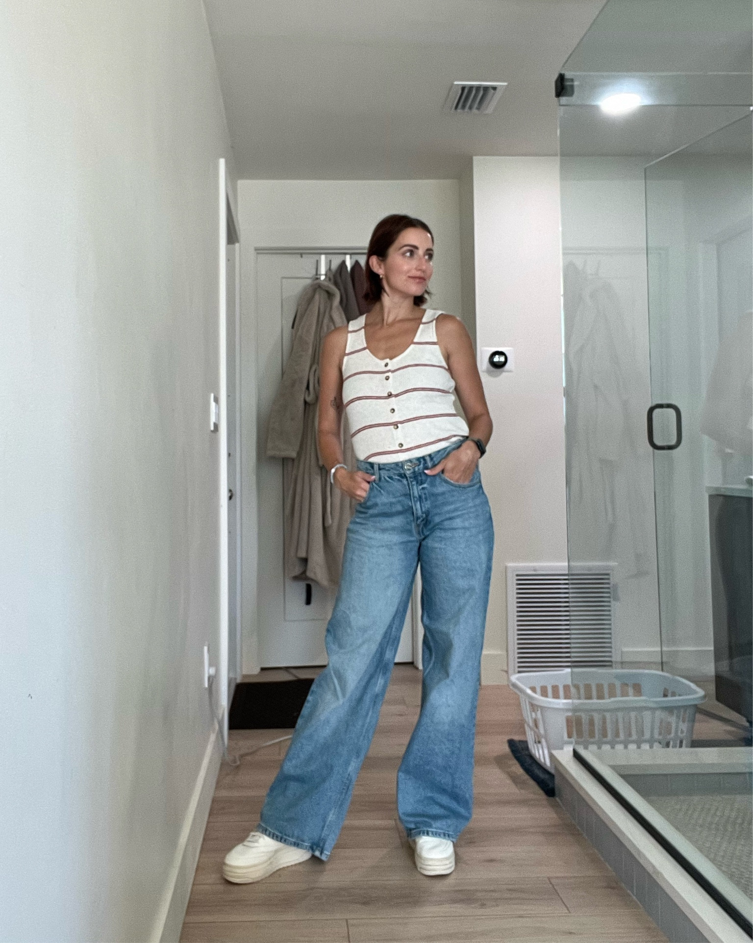 I wear these pants and shoes everyday 😂 so comfortable! Madewell doesn’t carry this exact top anymore, but I tagged one that is similar! 

#LTKfindsunder100 #LTKtravel #LTKstyletip