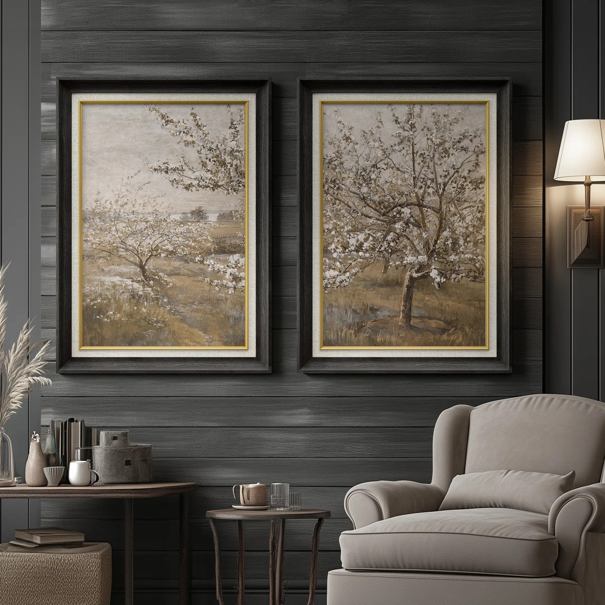 Set of 2 Premium Framed Art Artworks on Premium Canvas with 26"x36" Frame (Set of 2) | Wayfair North America