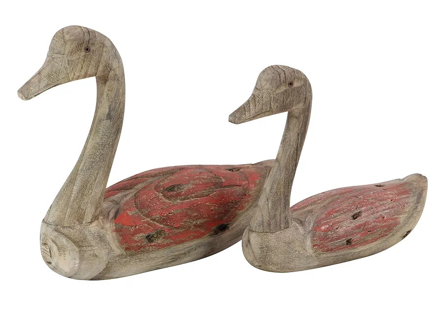 Deco 79 Wood Duck Decorative Sculpture Home Decor Statues, Set of 2 Accent Figurines 13", 11"W, B... | Amazon (US)