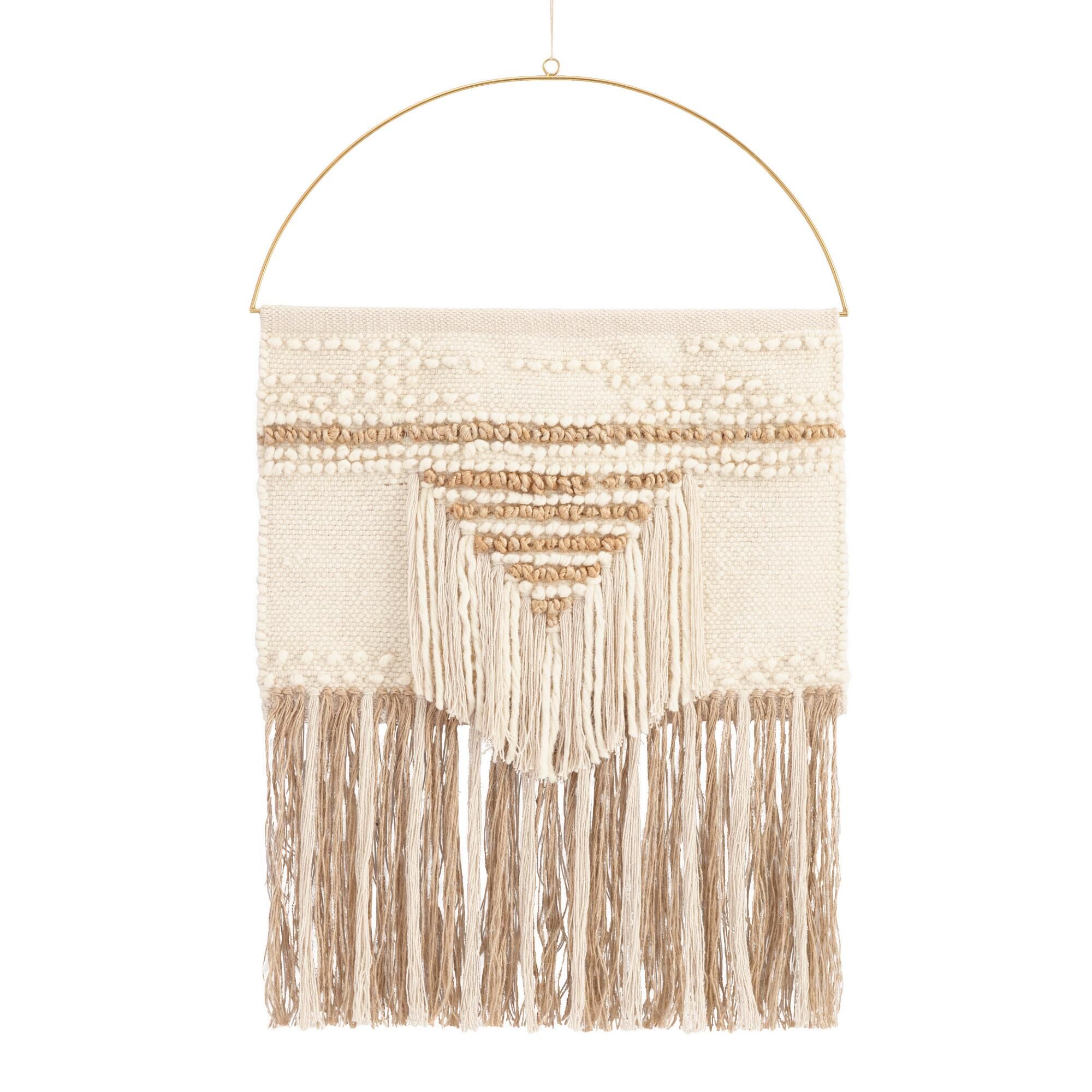 White and Gold Woven Wall Hanging by World Market | World Market
