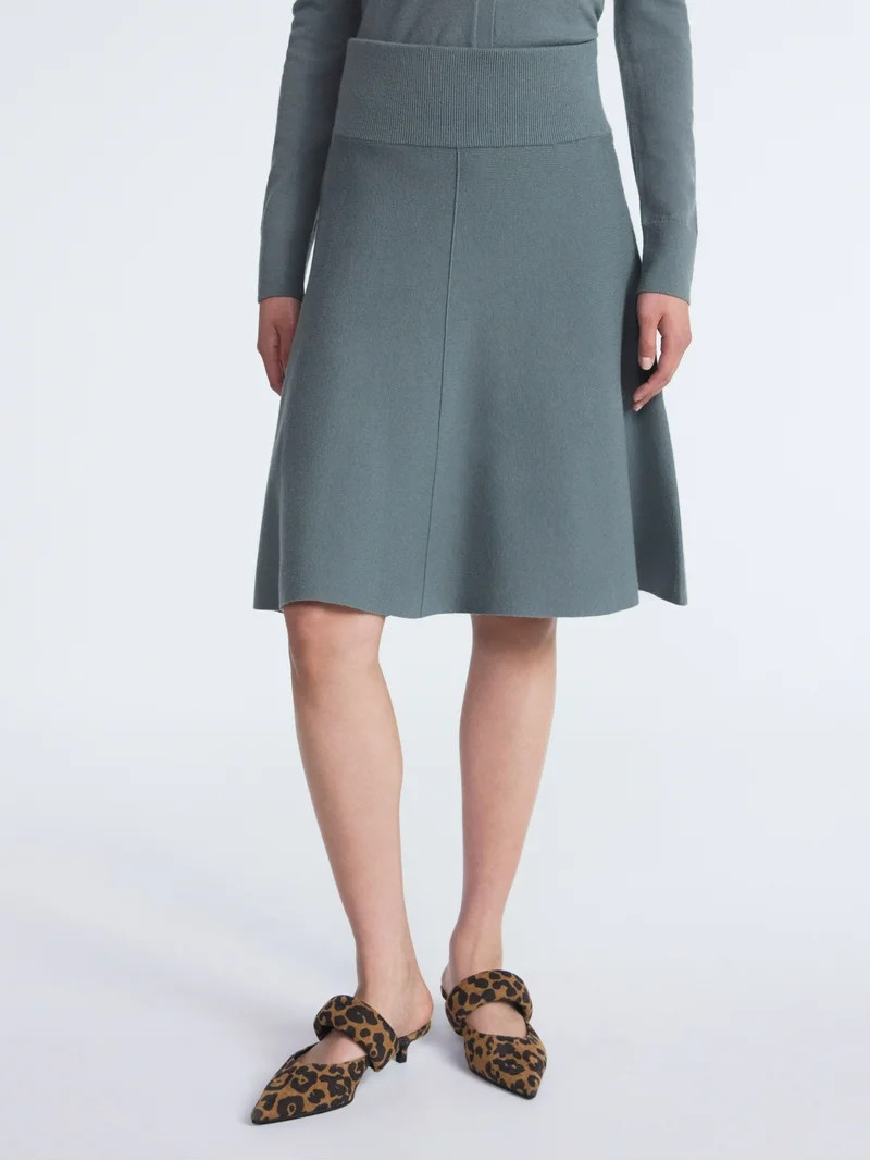 Scoop Women's and Women’s Plus Sculptural Sweater Knit Midi Skirt, Sizes XS-4X | Walmart (US)