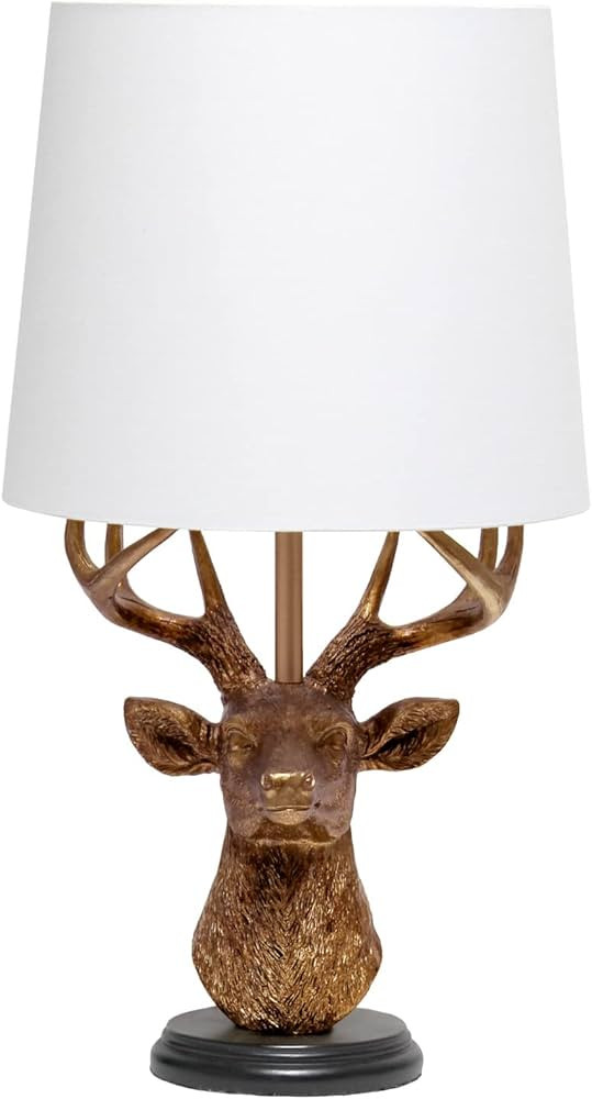 Simple Designs LT1095-CPR Woodland 17.25" Tall Rustic Antler Copper Deer Bedside Table Desk Lamp ... | Amazon (US)