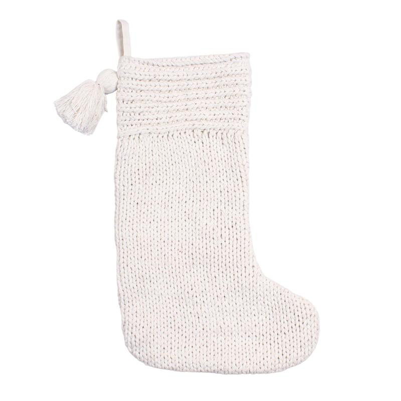 Ivory Knit Stocking, 20" | At Home