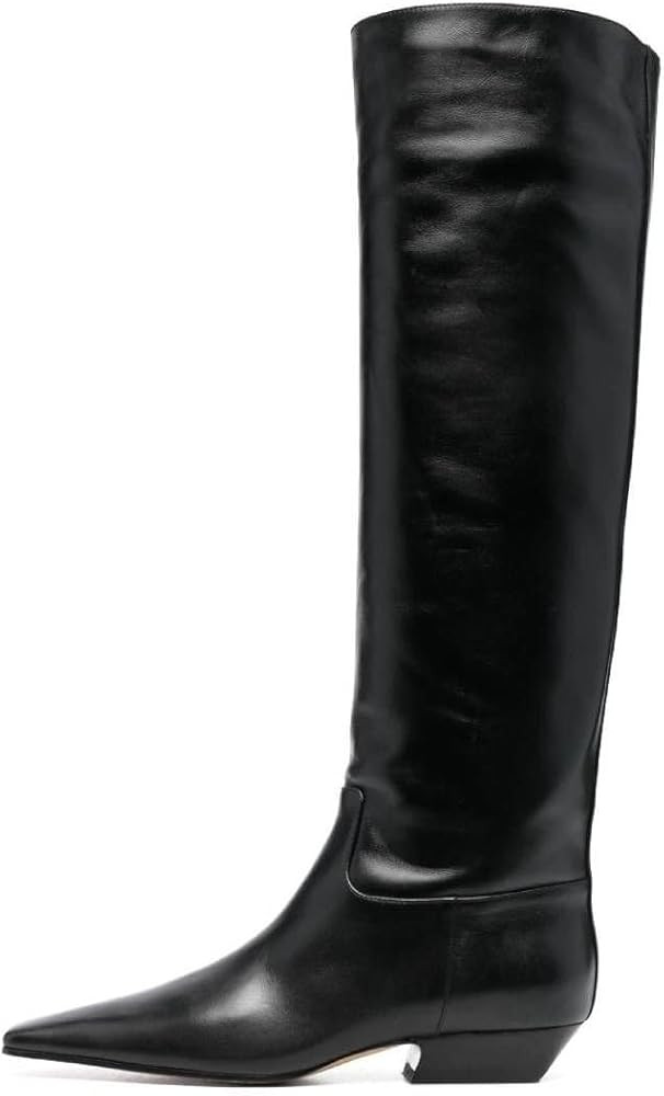 miss left Women Square Toe Knee High Boots Wide Calf Low Chunky Heel Flat Long Boots Stylish Wint... | Amazon (US)