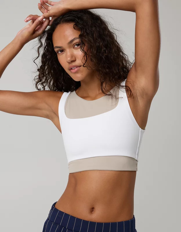 OFFLINE By Aerie Real Me XTRA Rib Switch Up V-Neck Sports Bra | American Eagle Outfitters (US & CA)