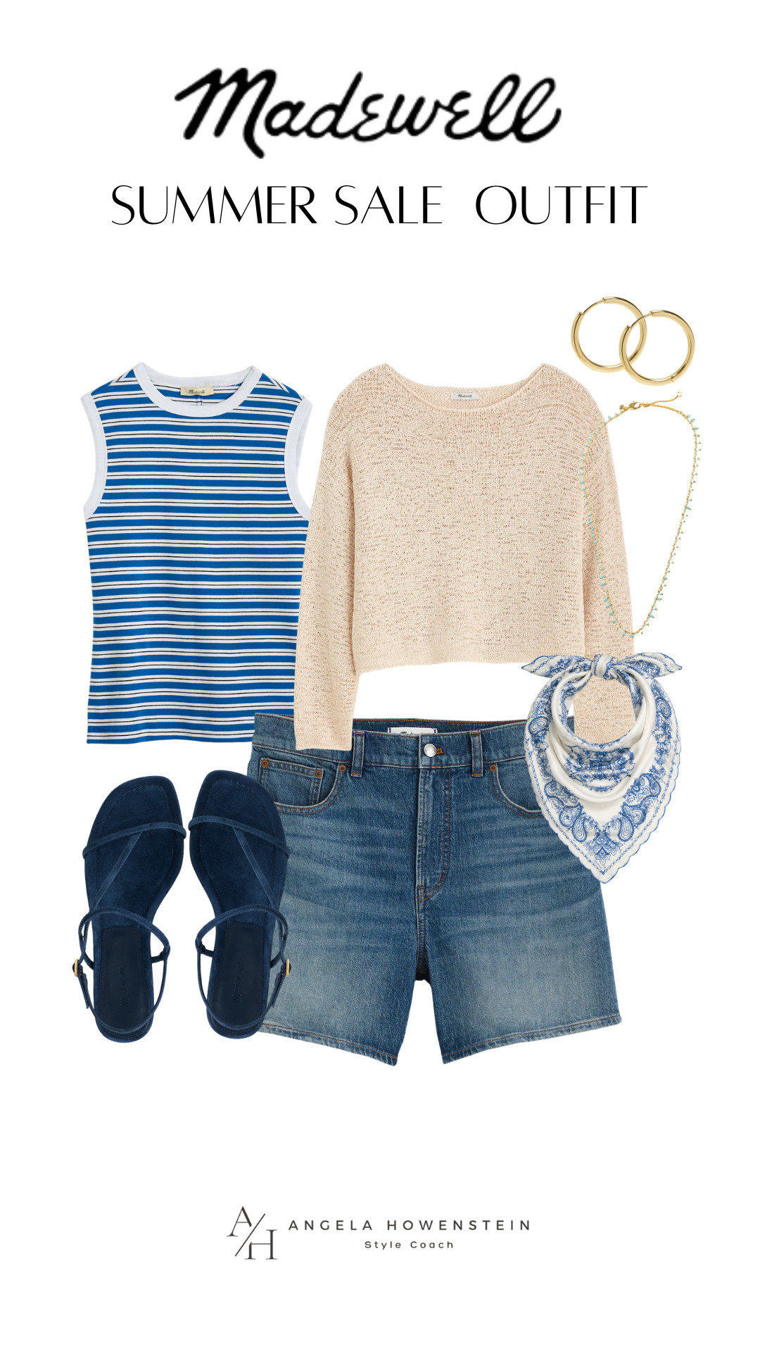 Madewell Denim Shorts Outfit with Striped Tank. 

The sale is LIVE in the LTK app ✨ Use the code at checkout for 20% off your order!

LTK20 

 #LTKootd #LTKOver40 #LTKSaleAlert