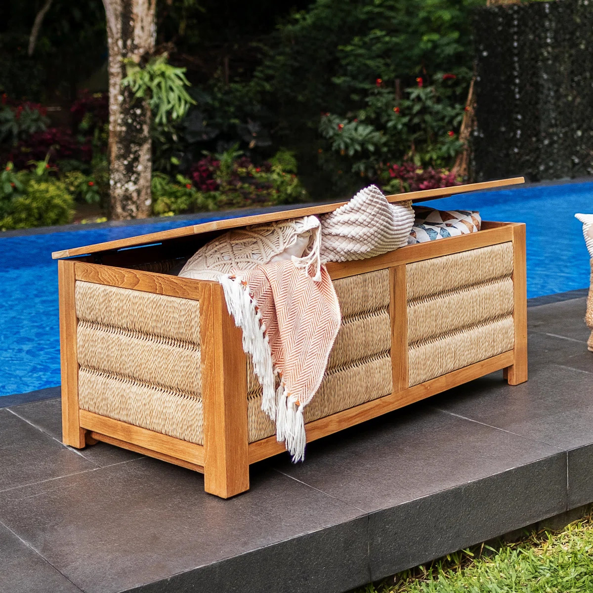 Cotesfield Teak Wood Outdoor Deck Box | Wayfair North America