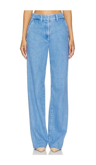 Favorite Daughter The Fiona Denim Trouser Jeans in Denim-Light. - size 12 | Revolve Clothing (Global)