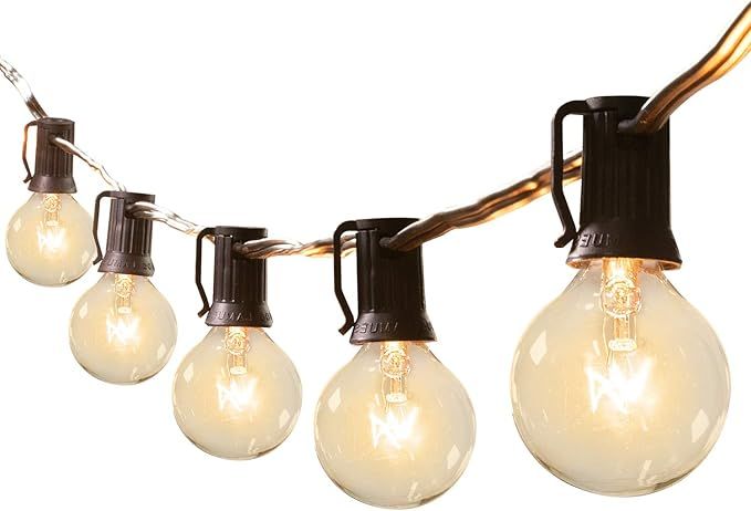 25Feet Globe Outdoor String Lights with 26 Clear G40 Bulbs(1 Spare), UL Listed Backyard Patio Lig... | Amazon (US)