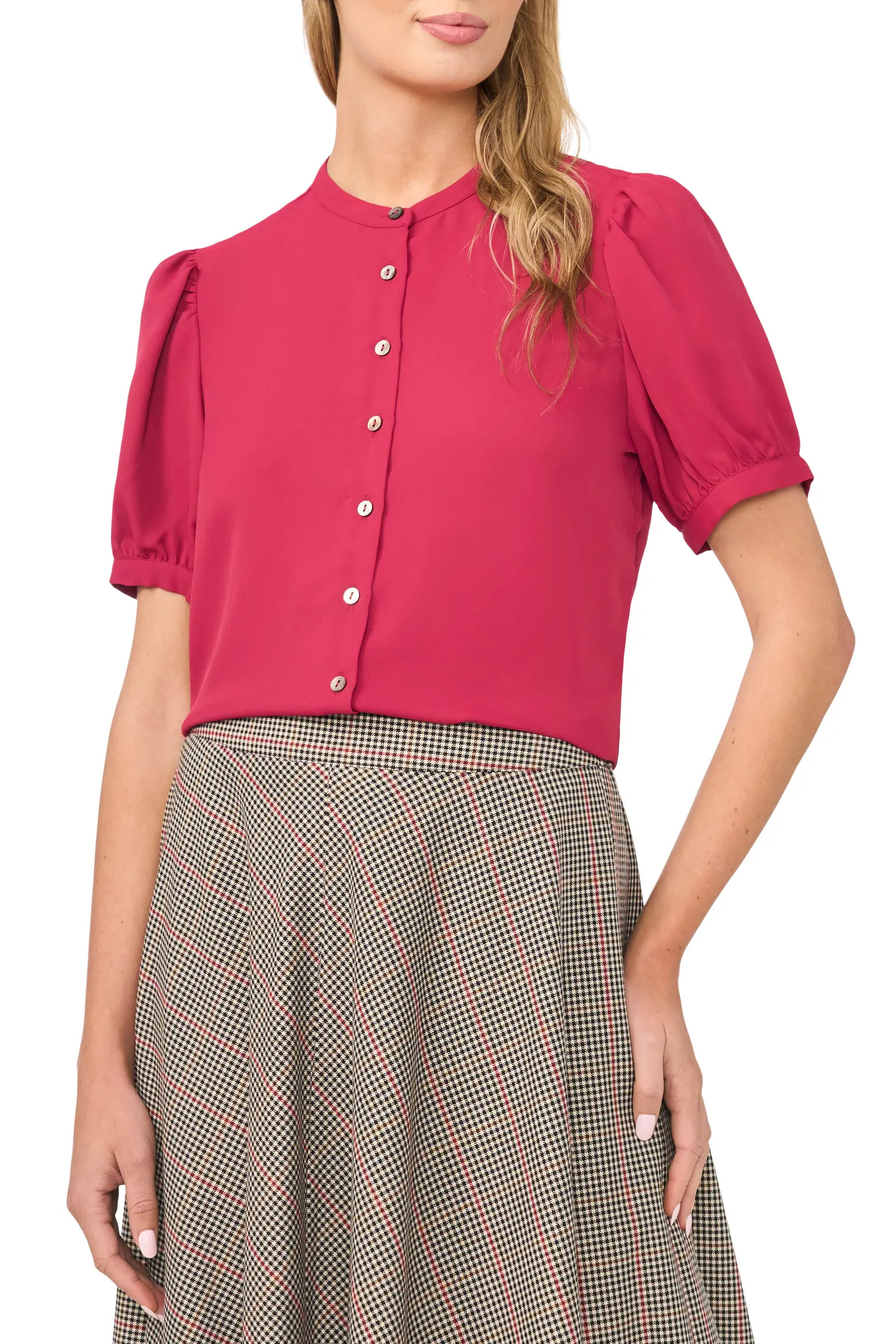 Puff Sleeve Button-Up Top (Women) | Nordstrom | Nordstrom