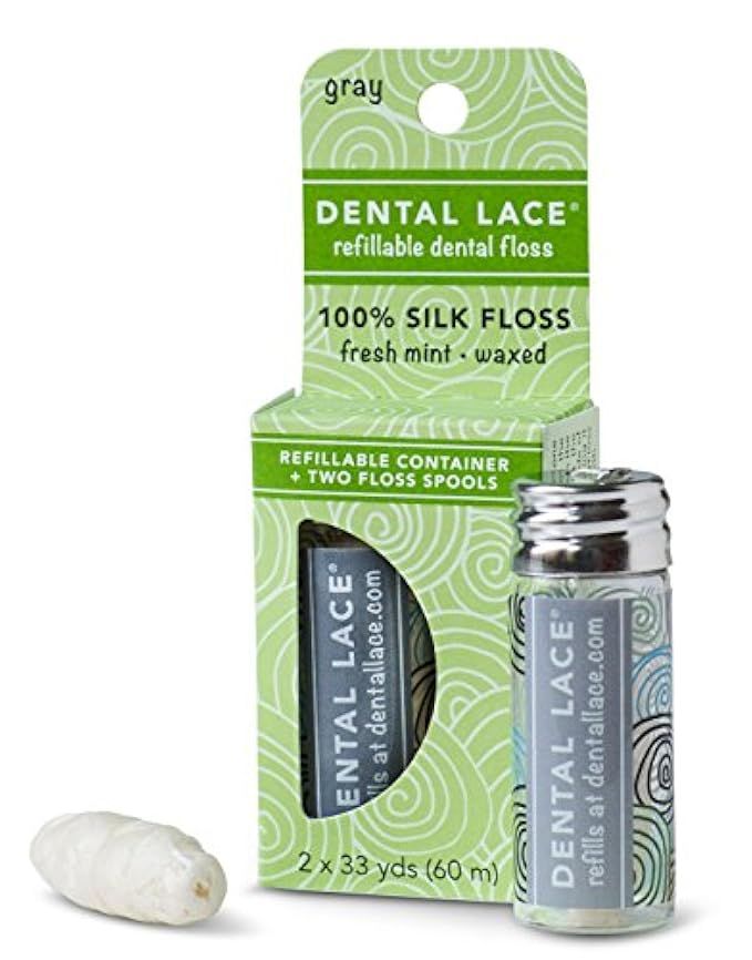 Dental Lace | Silk Dental Floss with Natural Mint Flavoring | Includes One Refillable 100% Recycleab | Amazon (US)