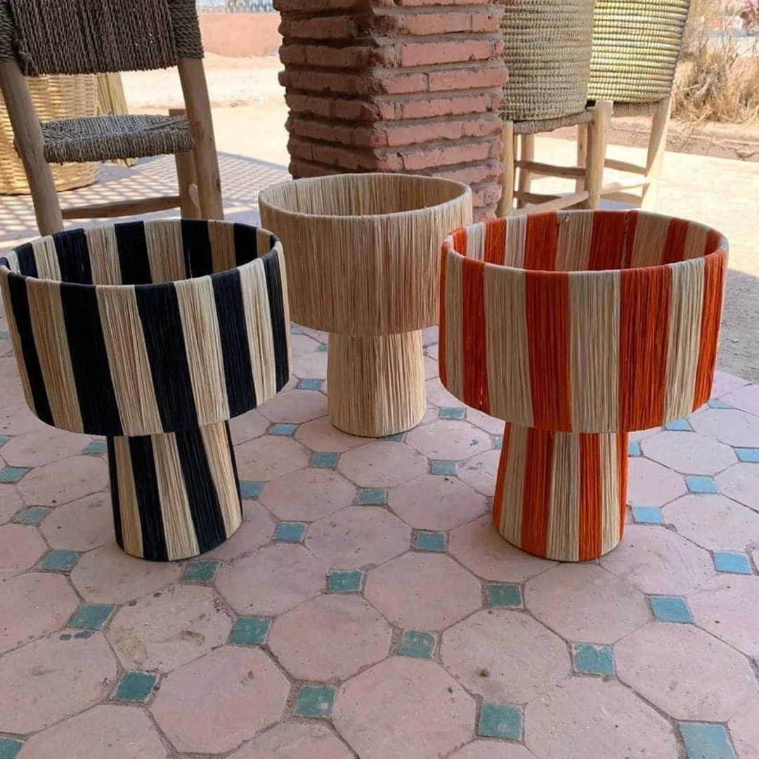 Moroccan straw lamp shade, rattan raffia lampshade, and natural chandelier, Rattan lamp shade Rat... | Etsy (US)