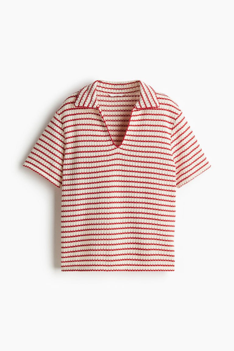 Textured-Knit Top with Collar | H&M (US + CA)