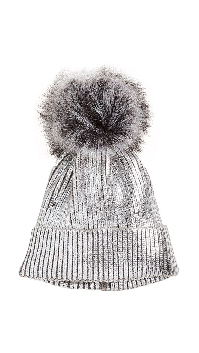 Metallic Hat with Pom | Shopbop