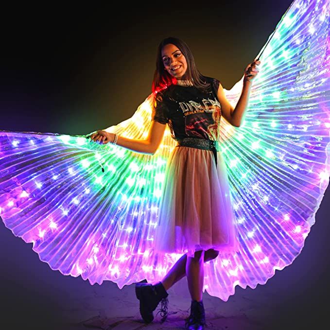 Illuminated Veil - Angel Wings Adult Size - Festival Clothing & Angel Costume - Fairy Wings & Rav... | Amazon (US)