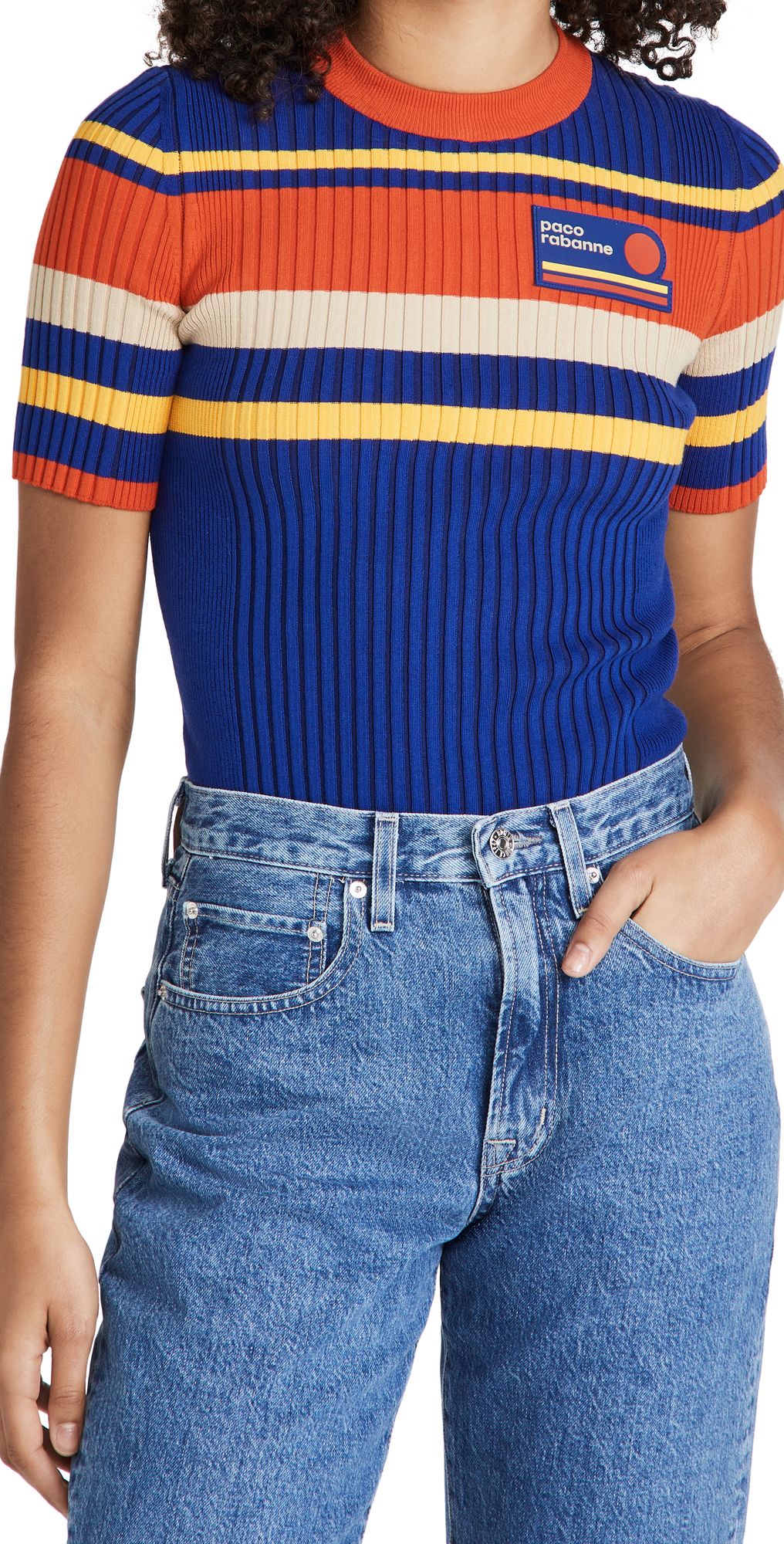 Paco Rabanne Tennis Stripes 70'S Ribbed Knit Top | Shopbop