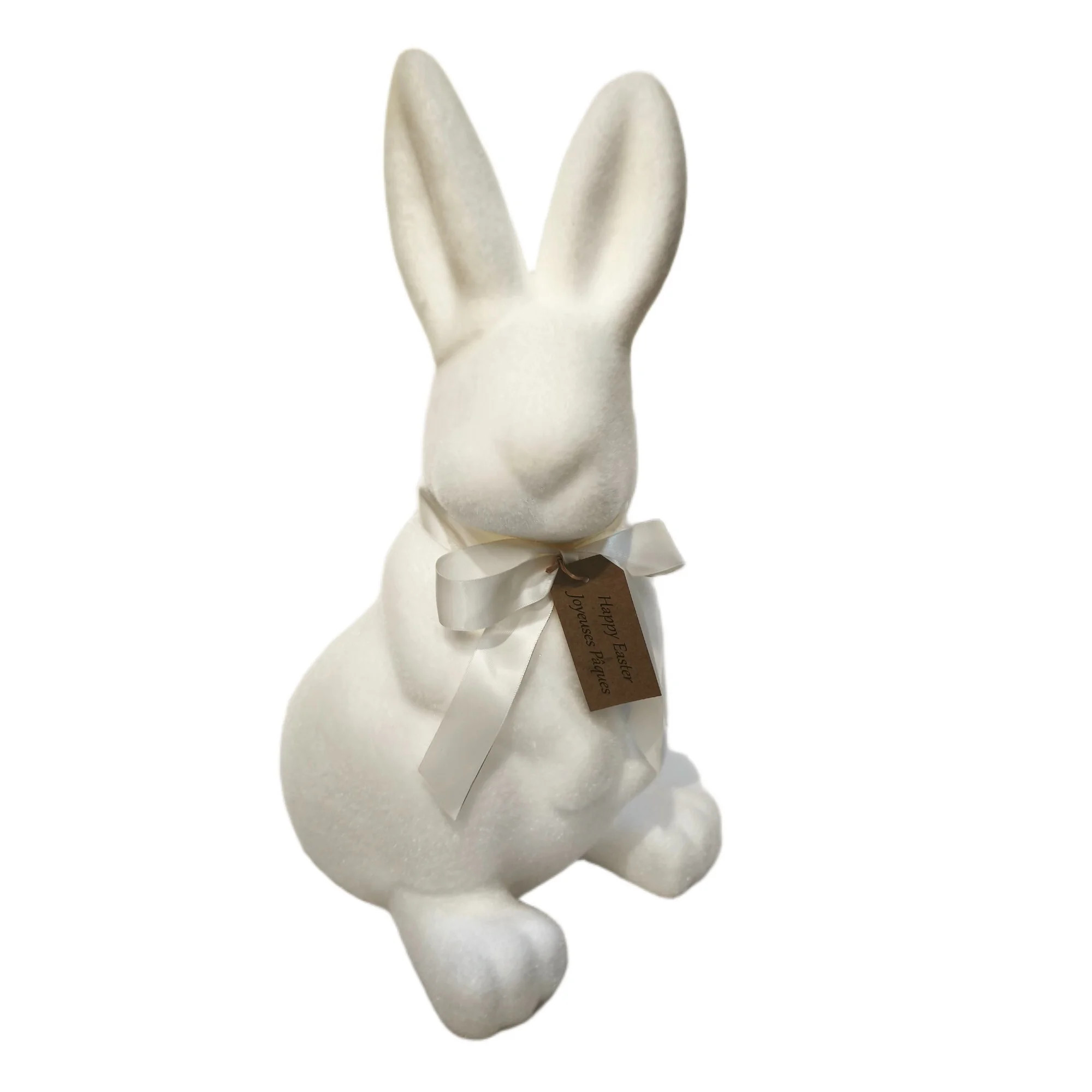 Easter white flocked sitting bunny, 17", by way to celebrate | Walmart (CA)