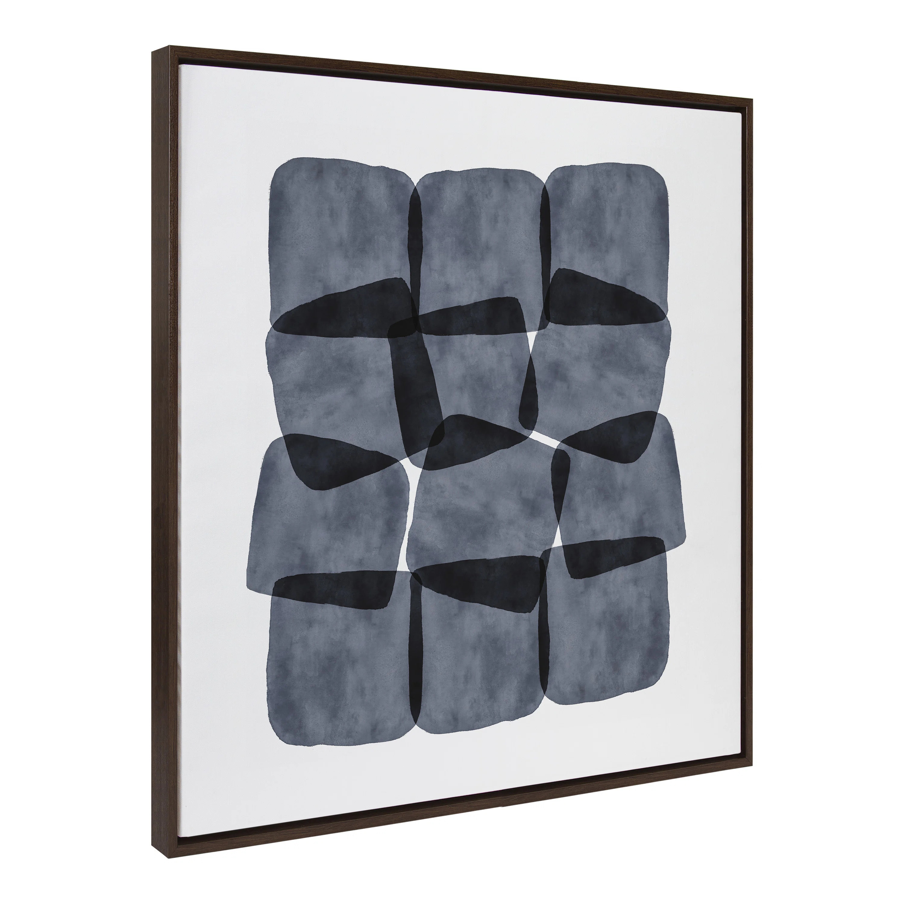 Orren Ellis Sylvie Navy Block Abstract Framed Canvas By Amy Lighthall | Wayfair | Wayfair North America