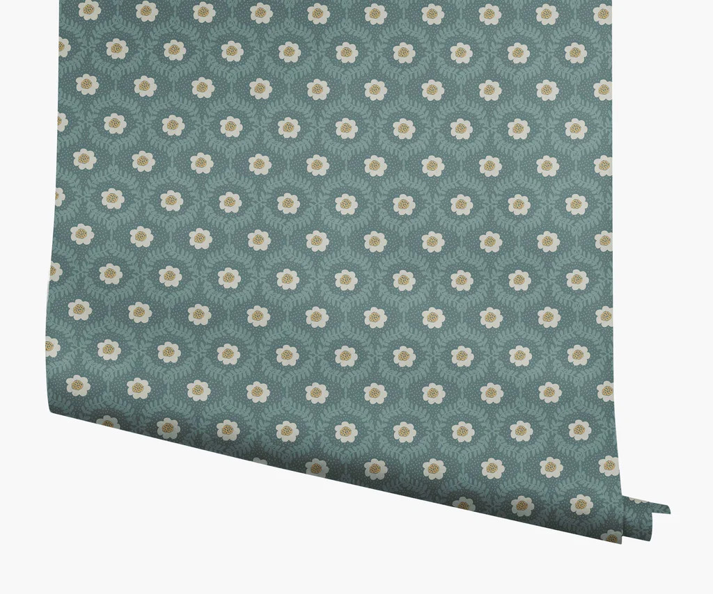 Emma Wallpaper - Slate | Rifle Paper Co.